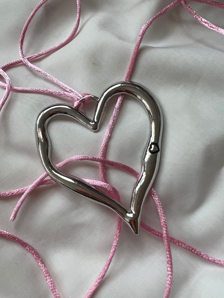 Heart Chokers in Silver Metallic