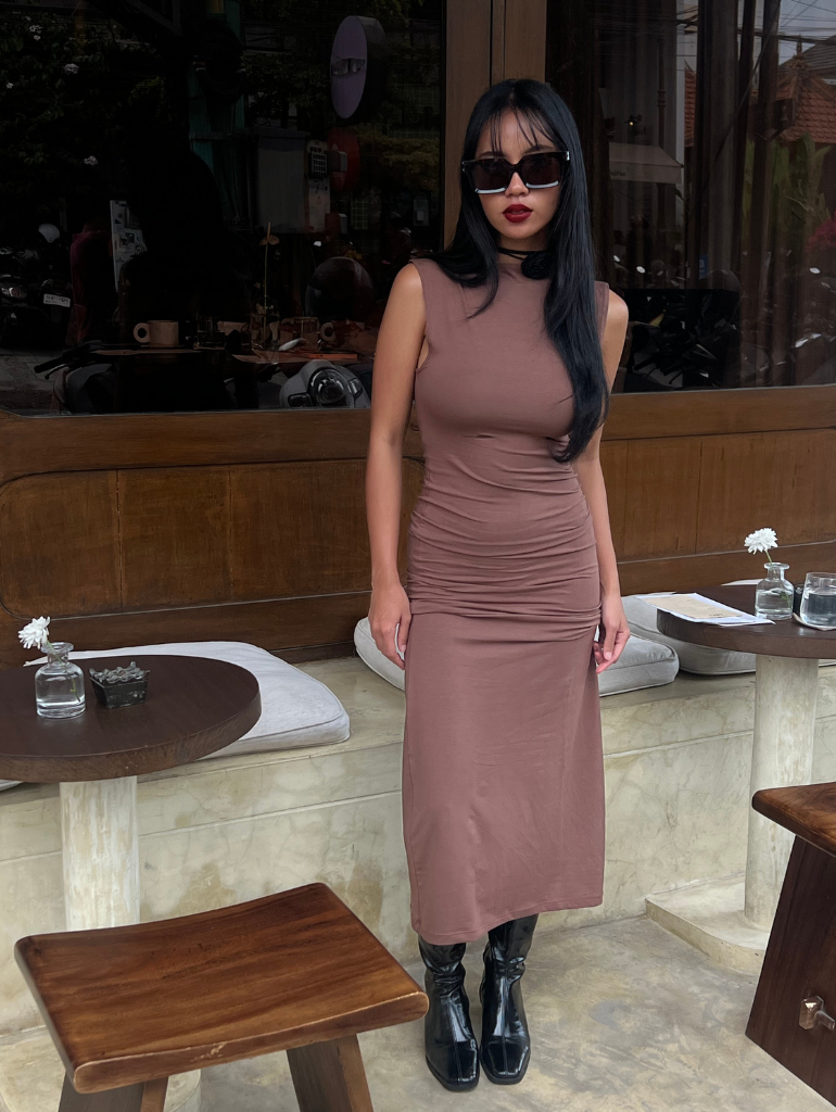 Virgo Maxi Dress in Espresso