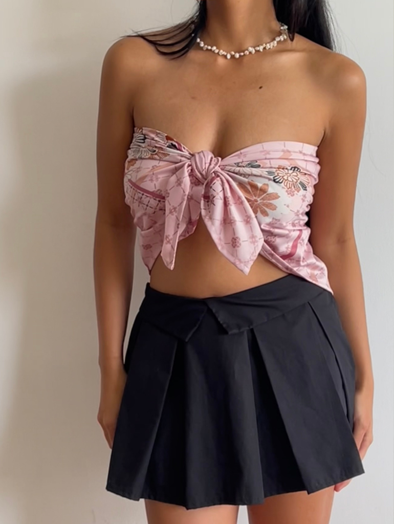 Fleur Scarf Top in Blossom Pink