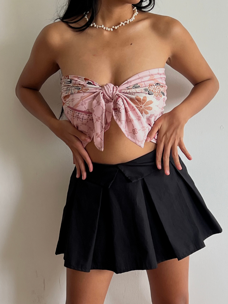 Fleur Scarf Top in Blossom Pink