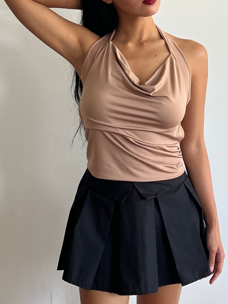 Lea Drape Top in Skin