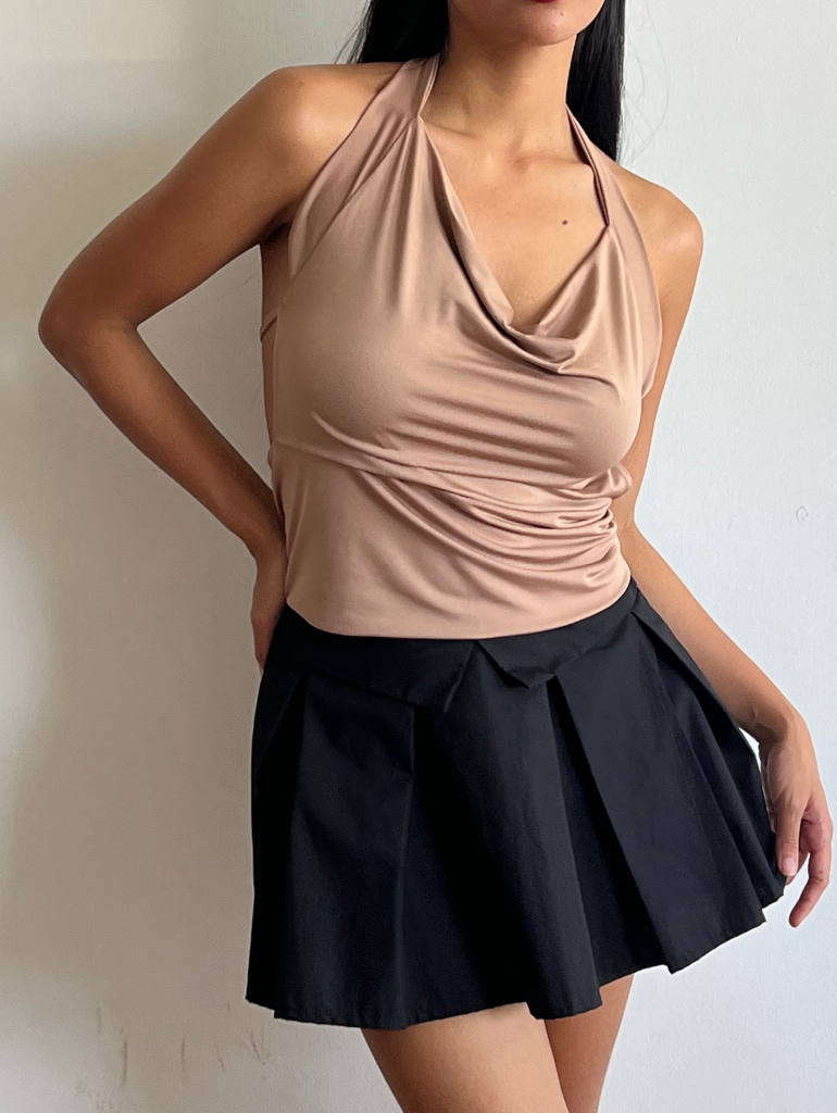 Lea Drape Top in Skin