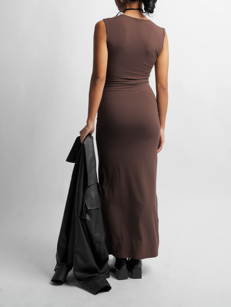 Virgo Maxi Dress in Espresso