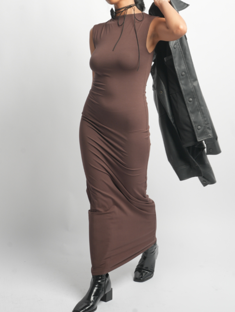 Virgo Maxi Dress in Espresso