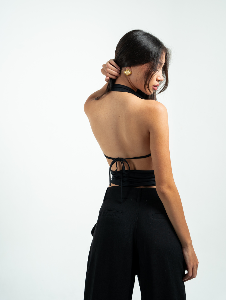 Lea Drape Top in Black