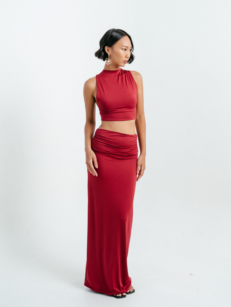 Melrose Skirt in Cherry Red