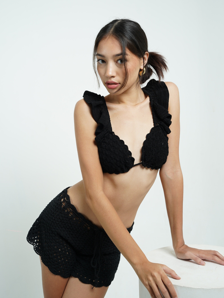 Mallorca Crochet Top in Black