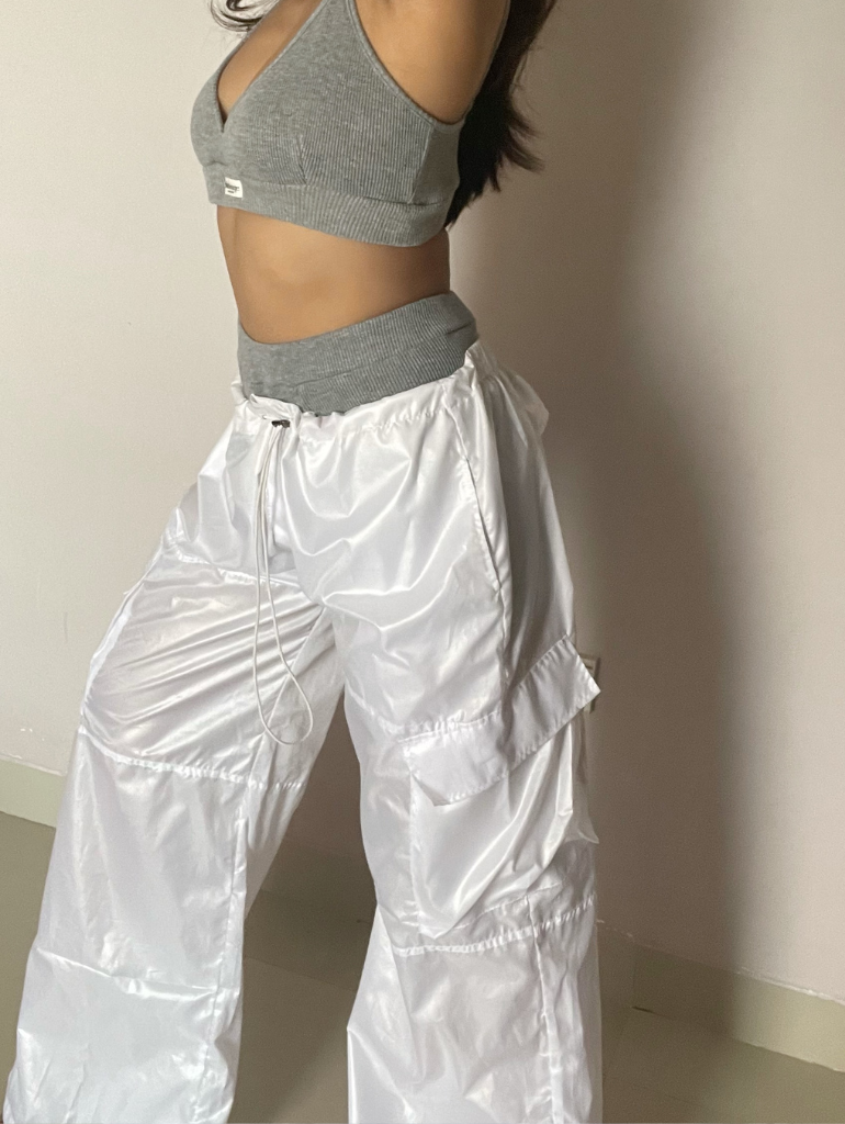 SAMPLE | Sloane Cargo Pants in Blanc