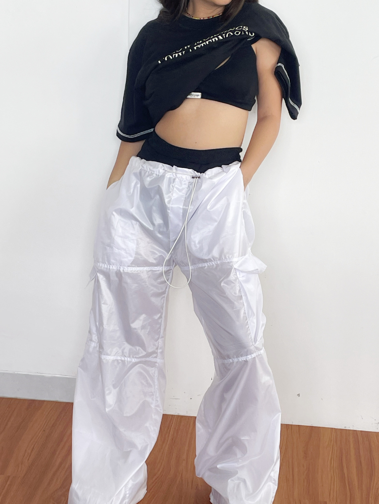 SAMPLE | Sloane Cargo Pants in Blanc