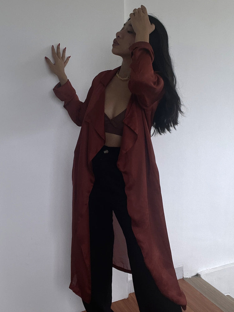 SAMPLE | Long Duster in Burnt Orange